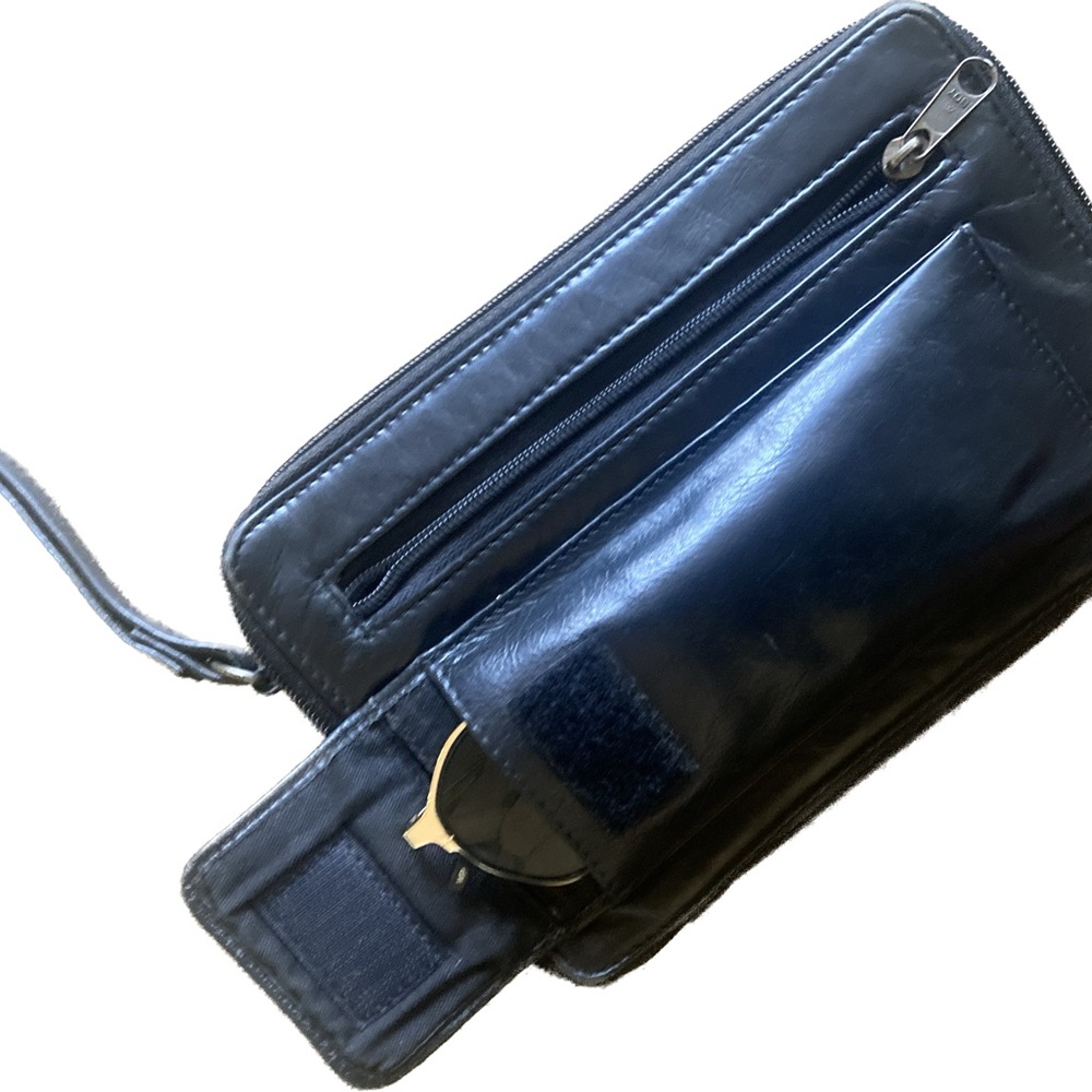 Black Leather Wrist Wallet - Wilson Leather